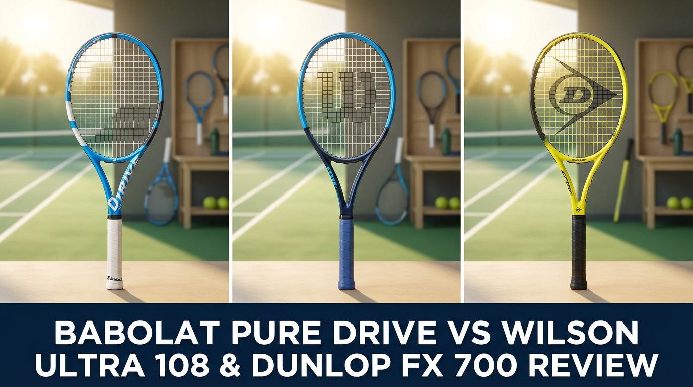 Babolat Pure Drive vs Wilson Ultra 108 & Dunlop FX 700 Review