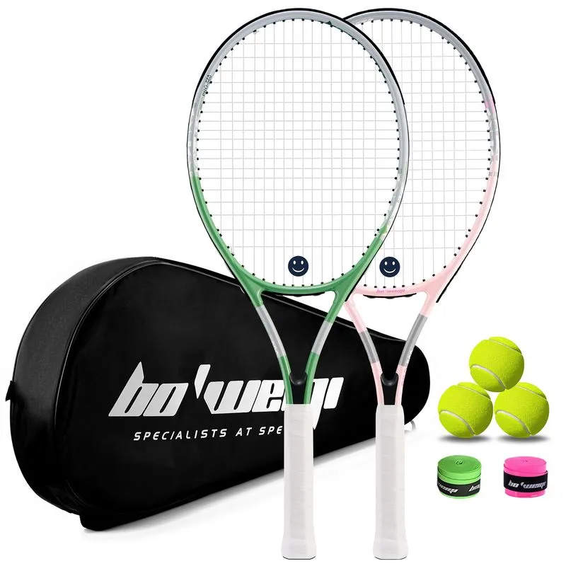 bo'weiqi 27" Tennis Racket Set Pink+Green