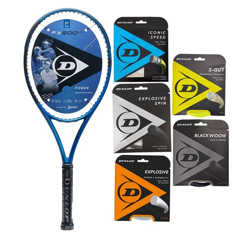 Dunlop FX 500 LS racket frame profile showing the aerodynamic throat design
